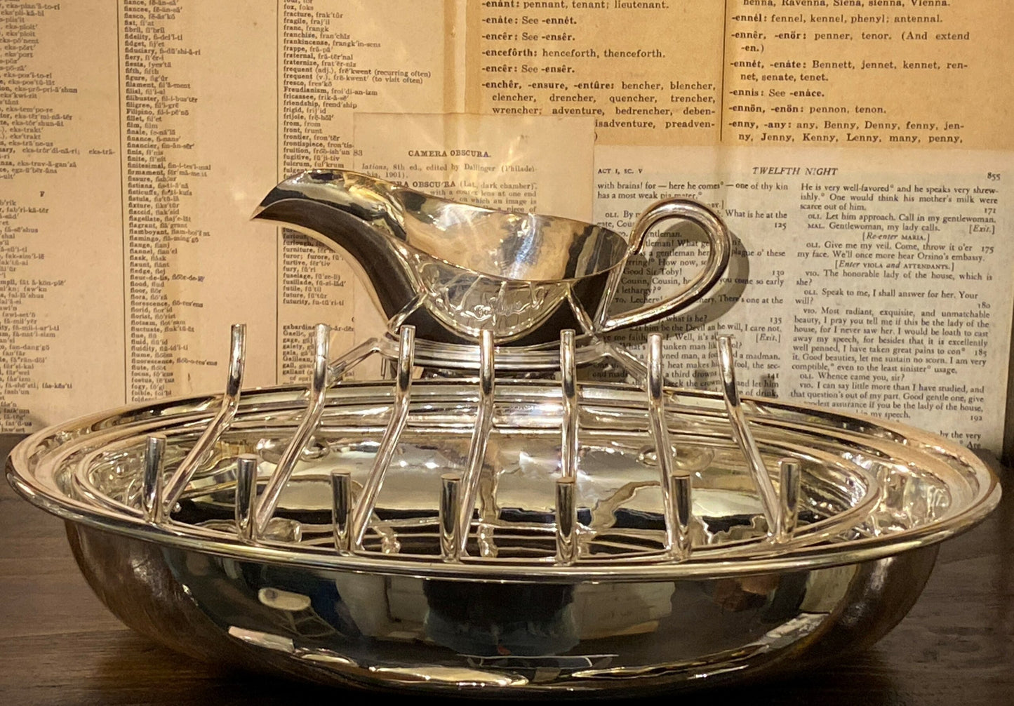 Vintage Hotel Silver Connaught Asparagus with Sauce Boat