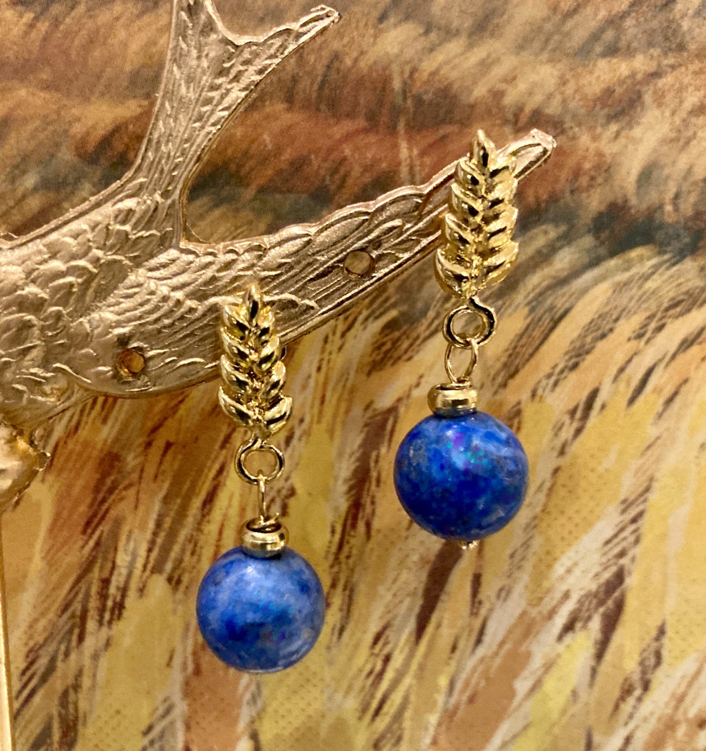 Lapis-Lazuli Wheat Earrings