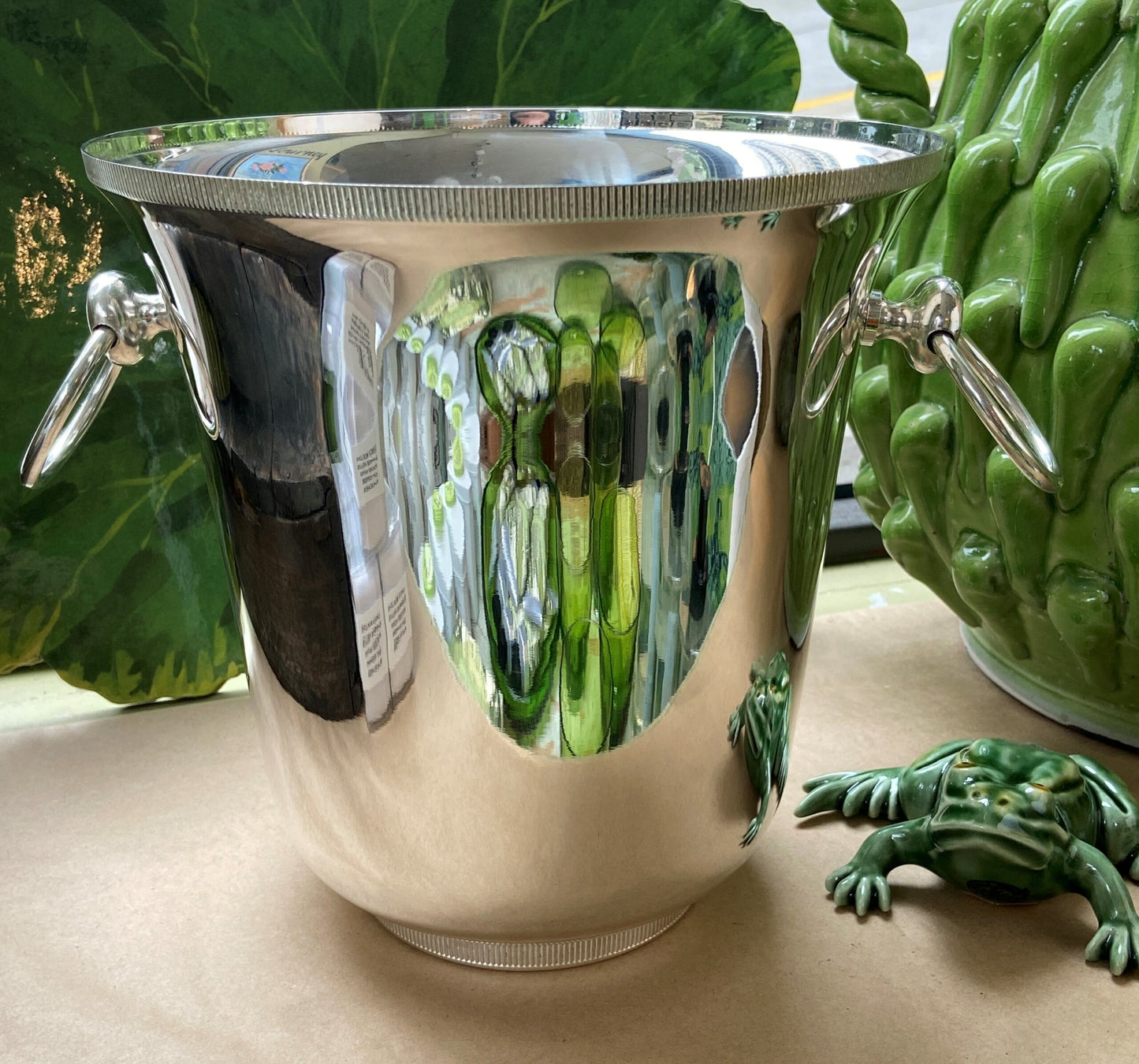 Vintage Hotel Silver Pedestal Champagne Bucket