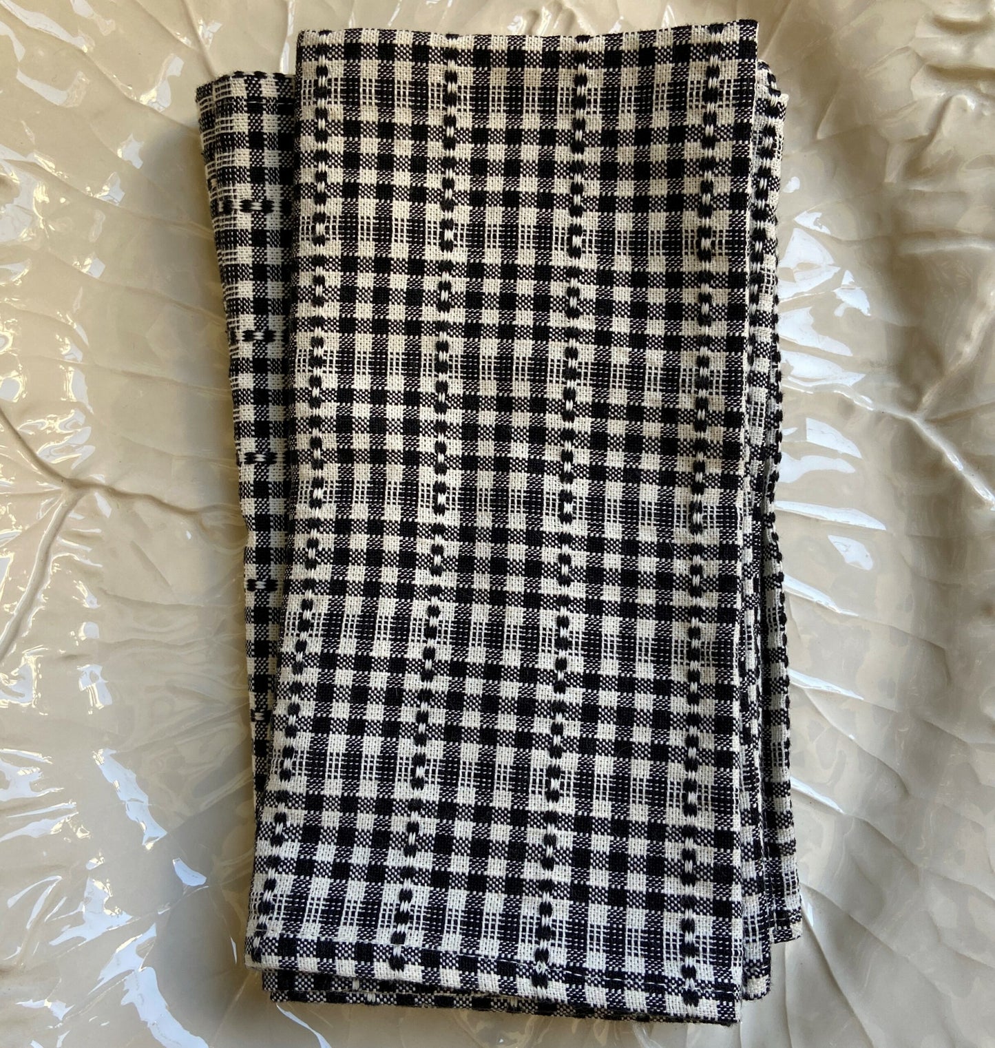 Black Plaid Napkin Set