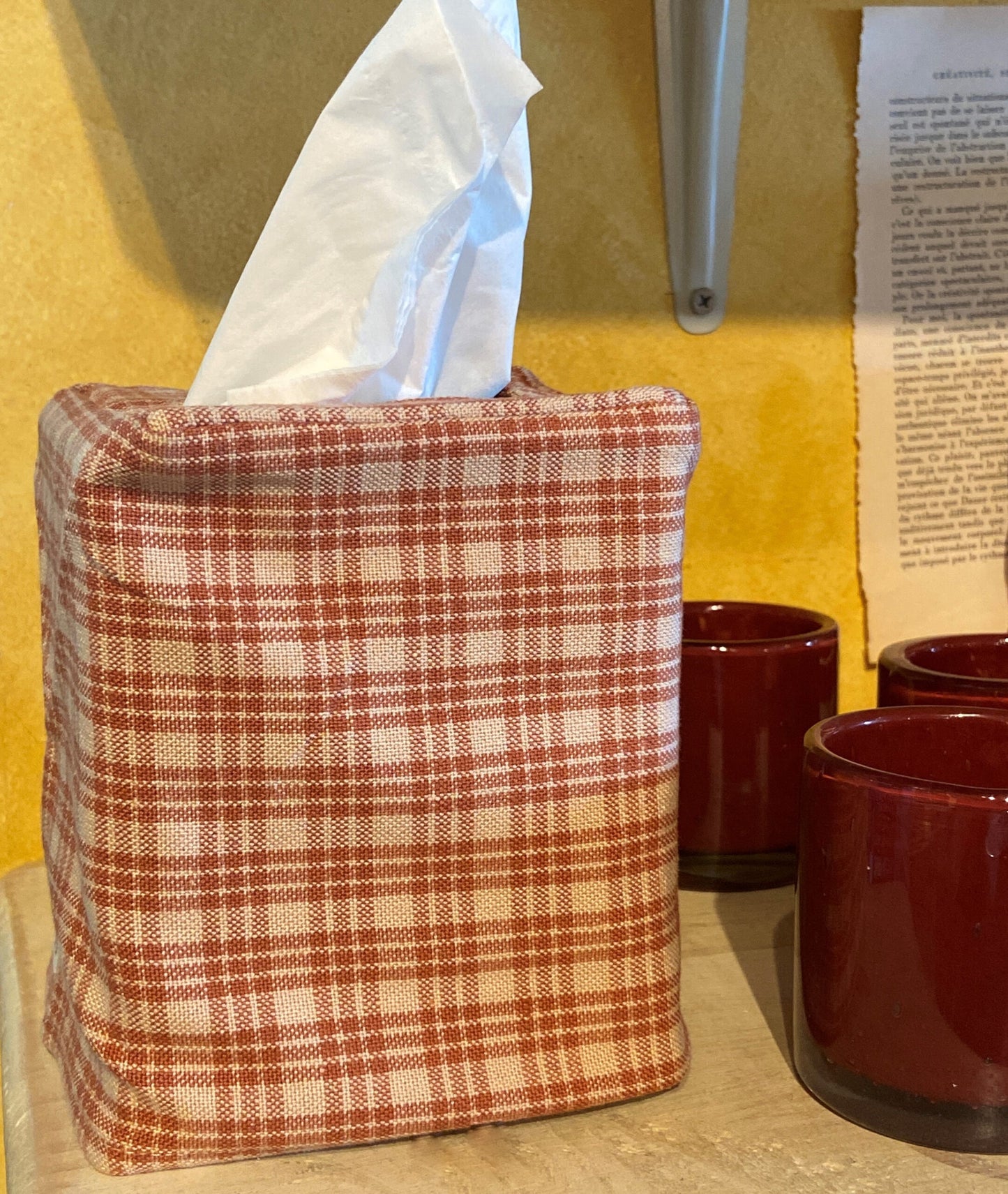 Sienna Red Plaid Tissue Box Cover
