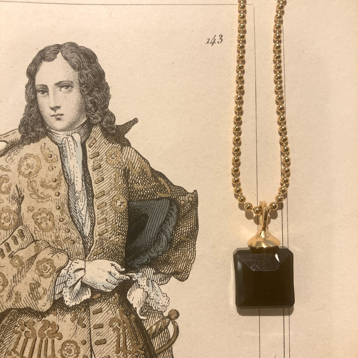 Facetted Square Onyx Necklace