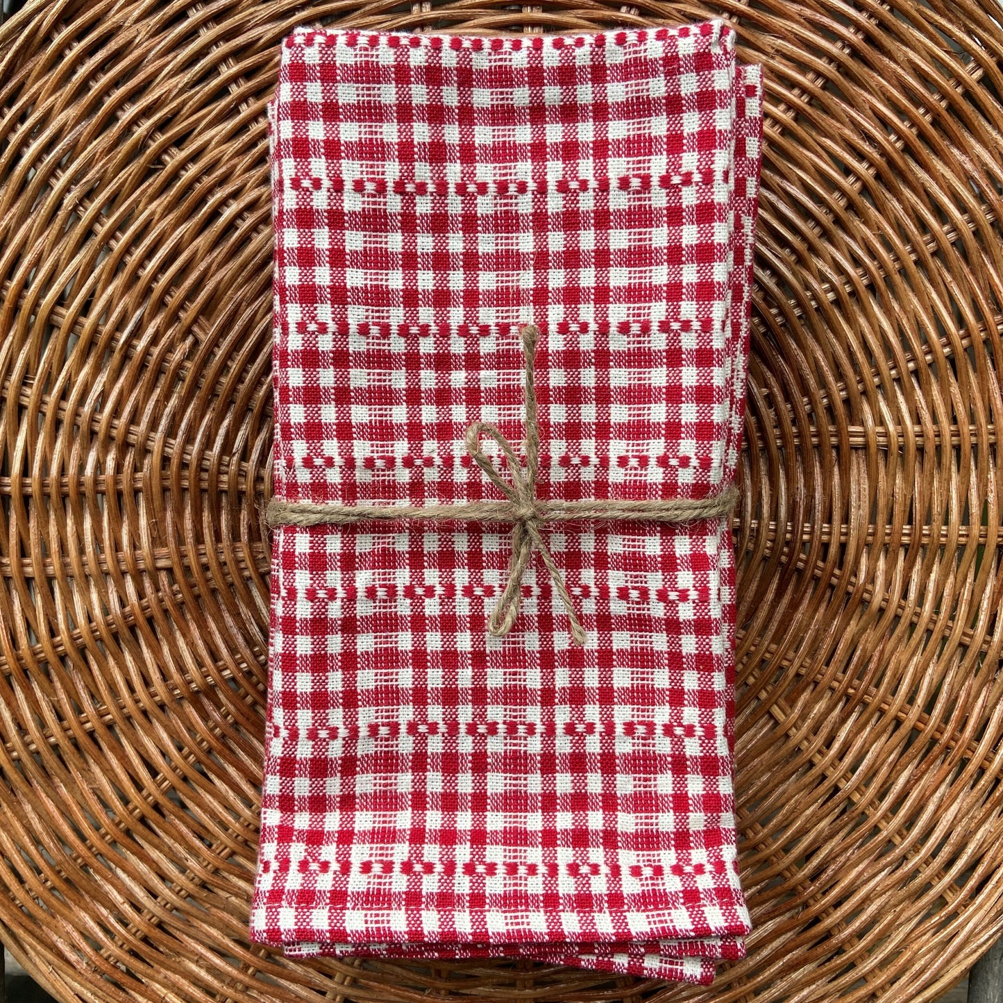 Red Soho Plaid Napkin Set