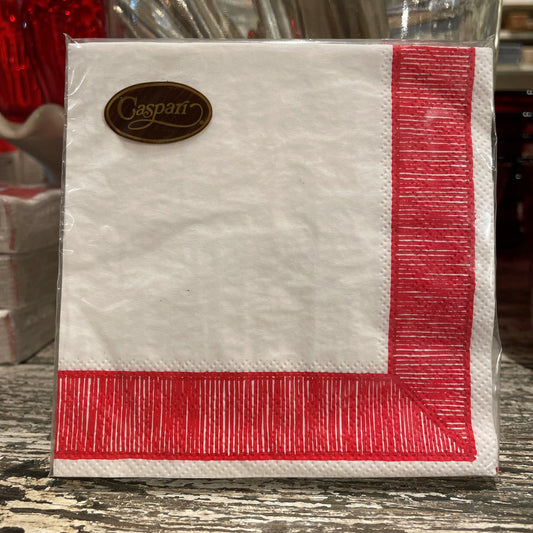 Ribbon Cocktail Napkins, Red