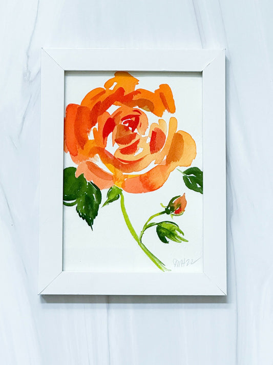 Orange Rose by Jeanne McKay Hartmann