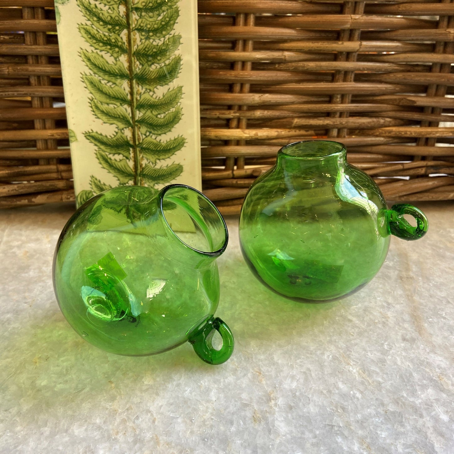 French Vas Boule Petite Green Vase