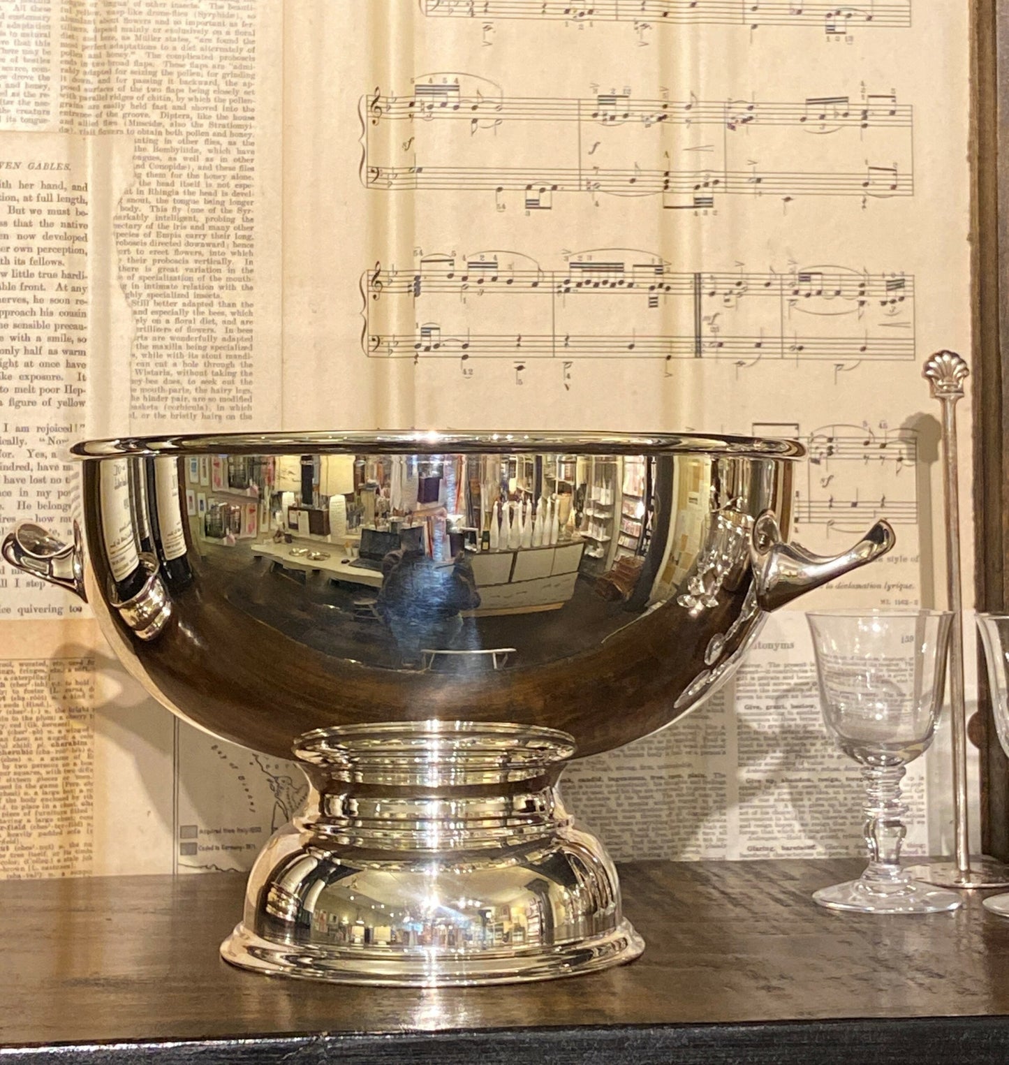 Vintage Hotel Silver English Bowl, Two Handles