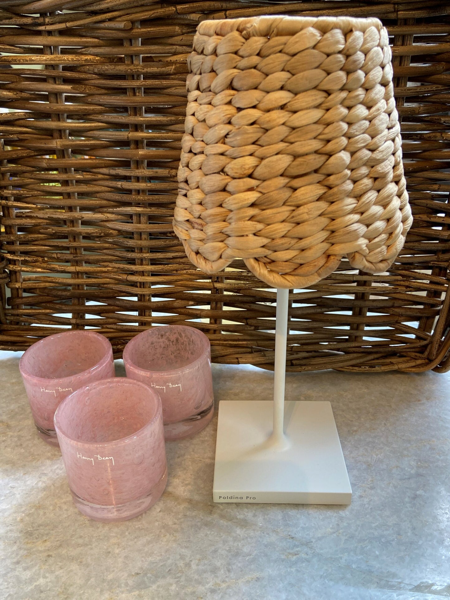 Scallop Water Hyacinth Linen Lamp Shade