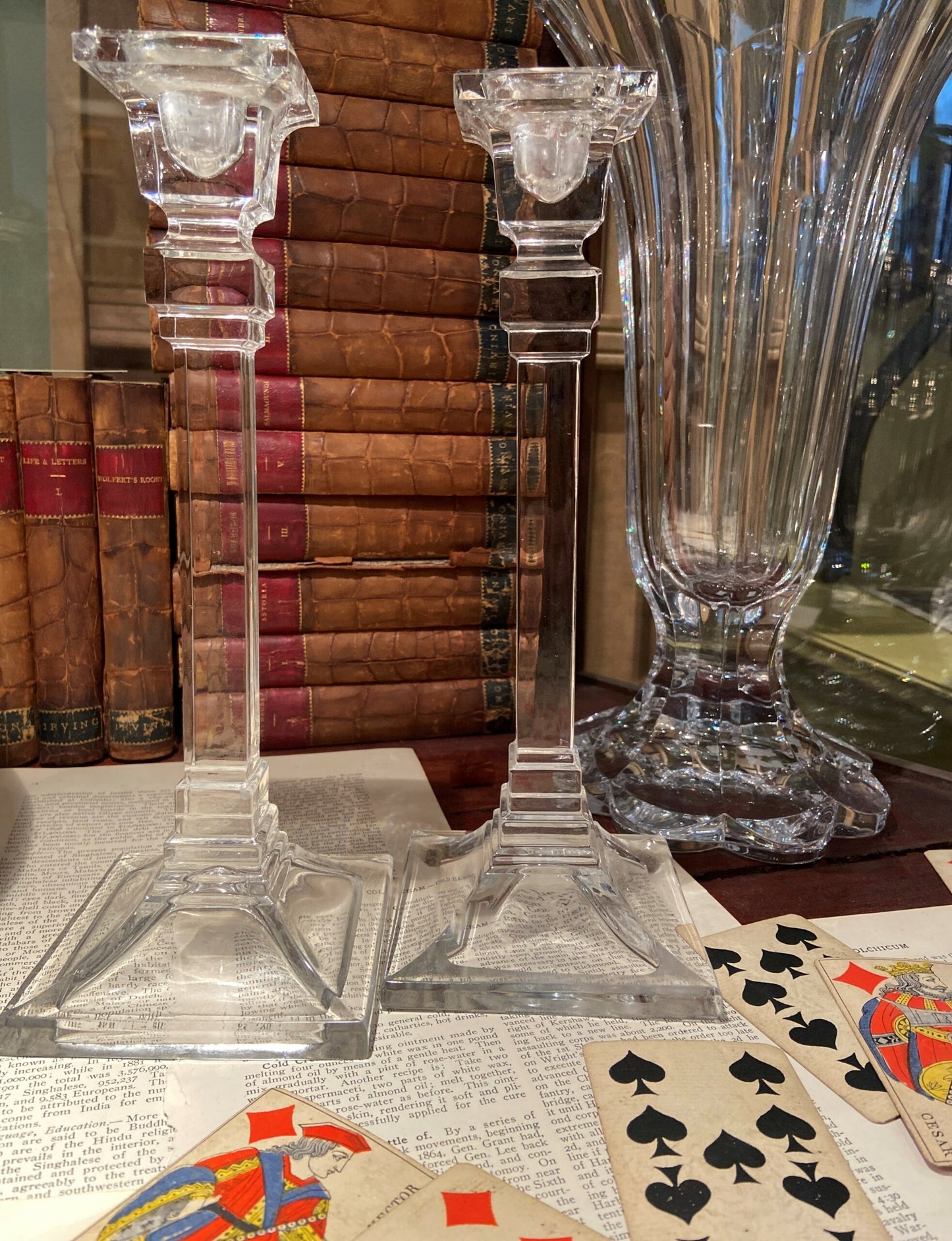 Vintage Glass Clear Candlestick