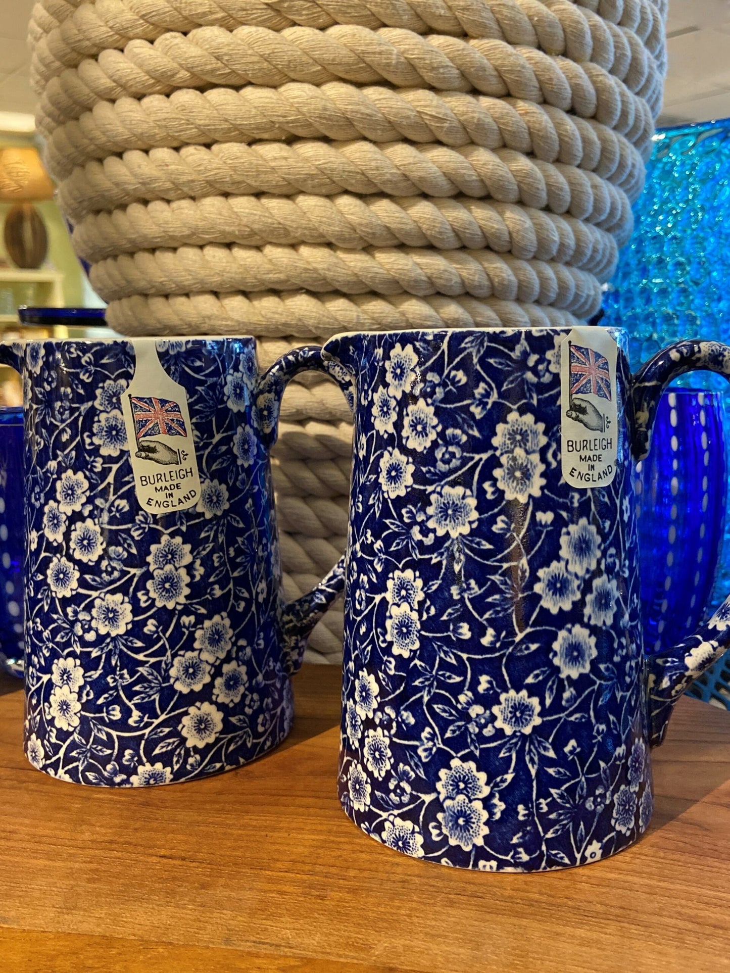Blue Calico Medium Tankard Jug