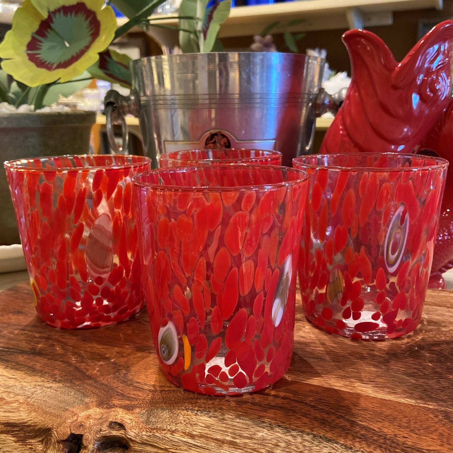 Bright Red Short Murano Tumbler