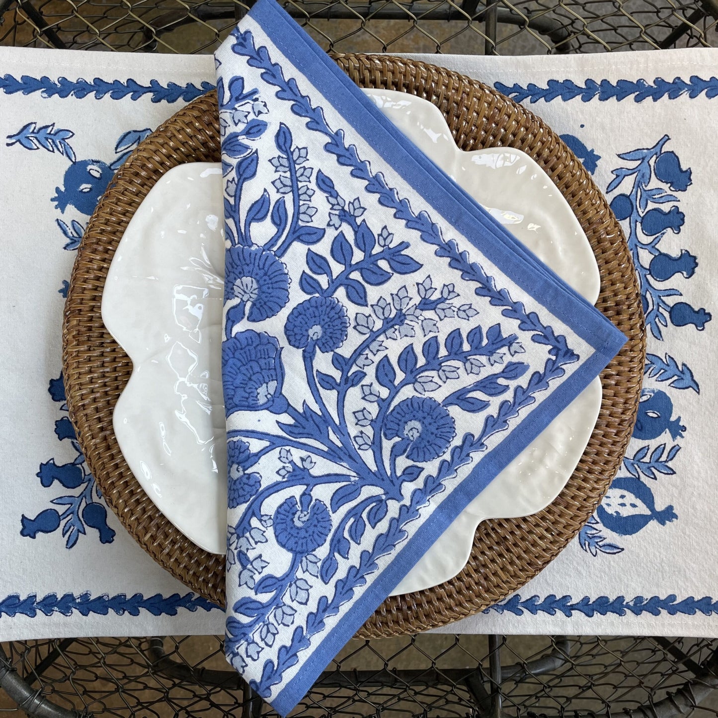 Blue Cactus Napkin Set