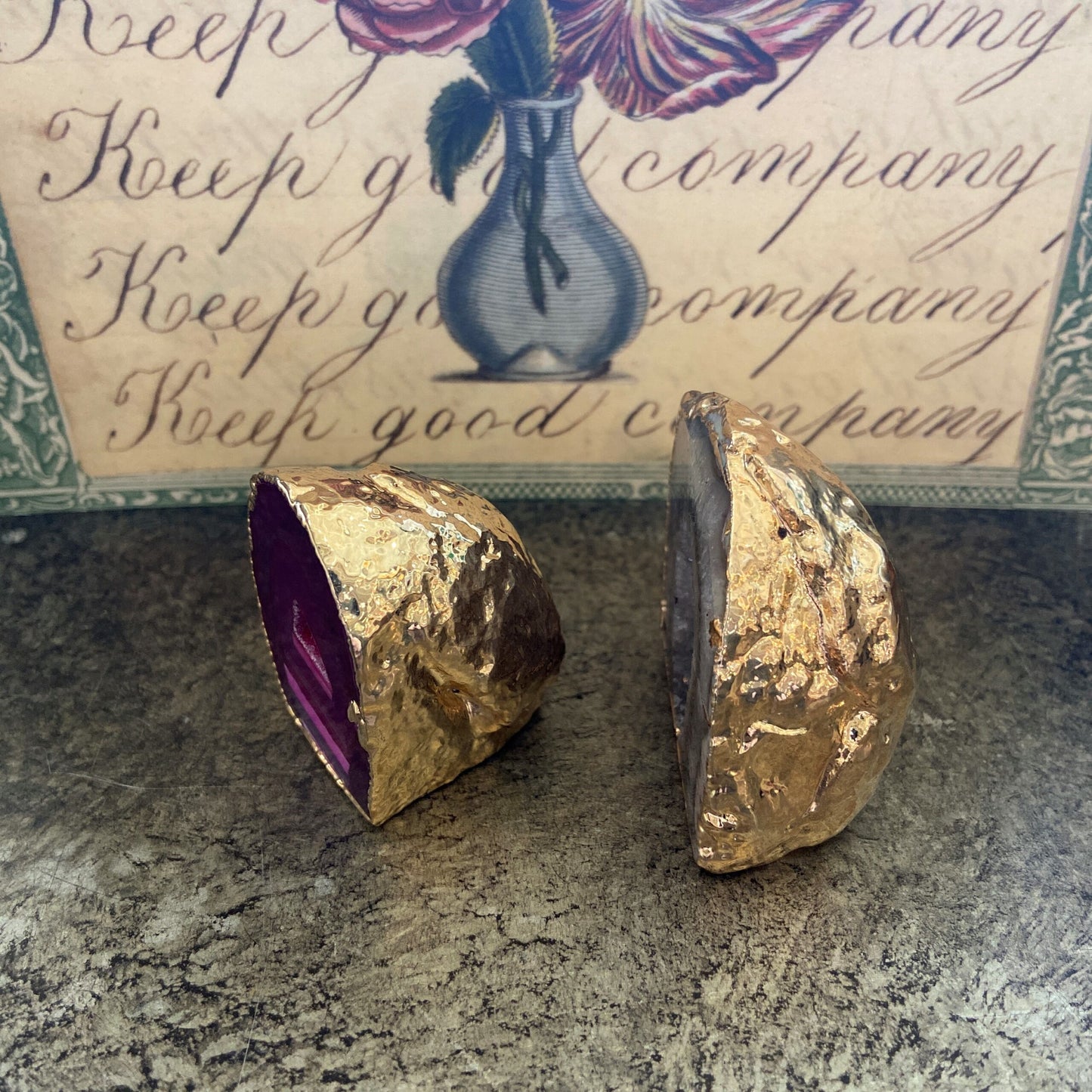 Gold Gilded Agate Paperweight