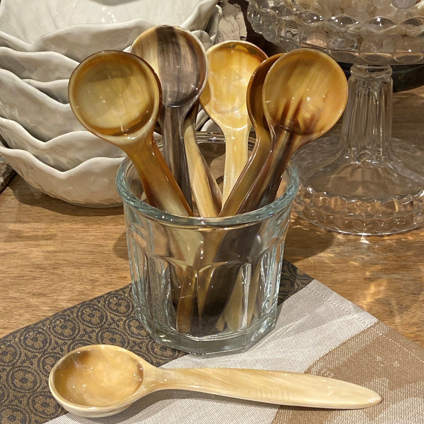 Horn Long Handle Coffee Scoop