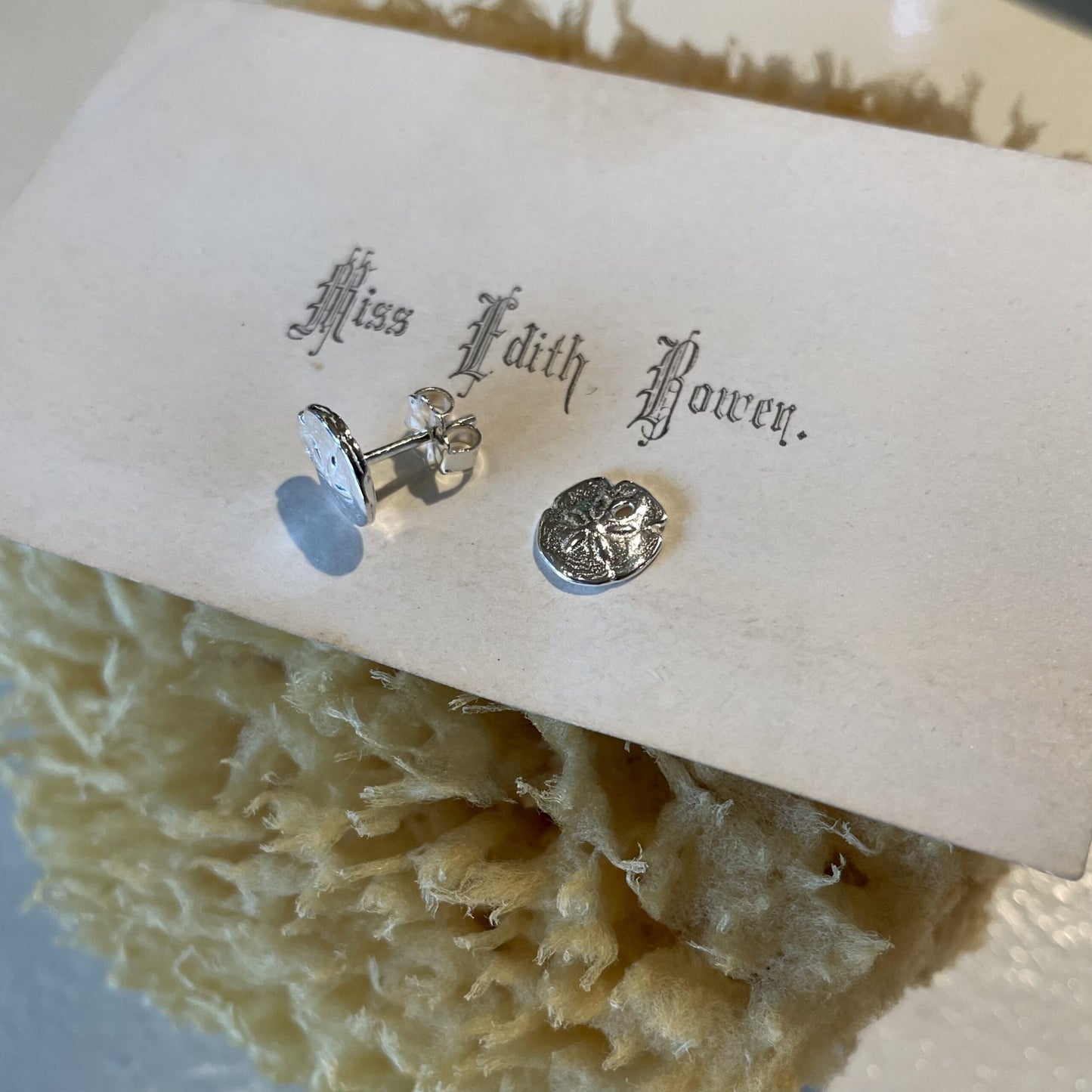Mini Silver Sand Dollar Post Earrings