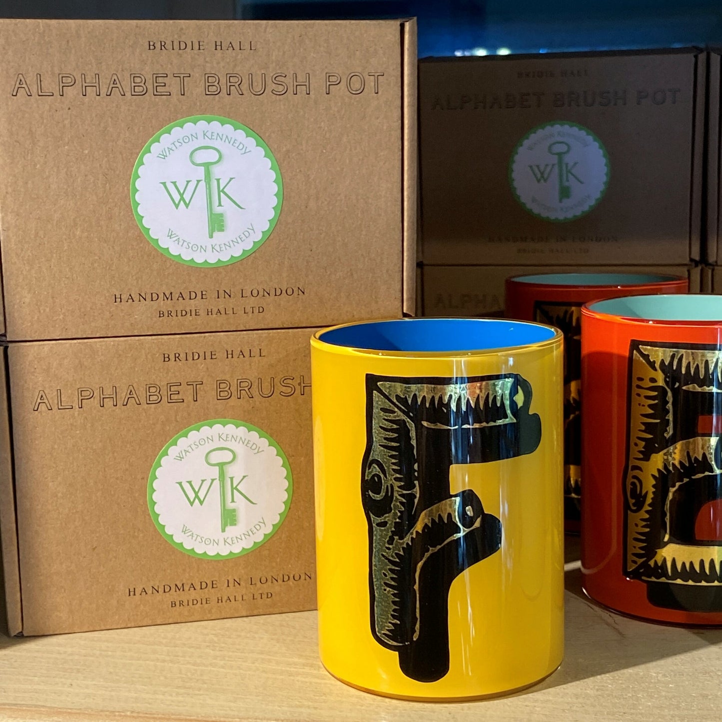 "F" Twig Bridie Hall Alphabet Brush Pot