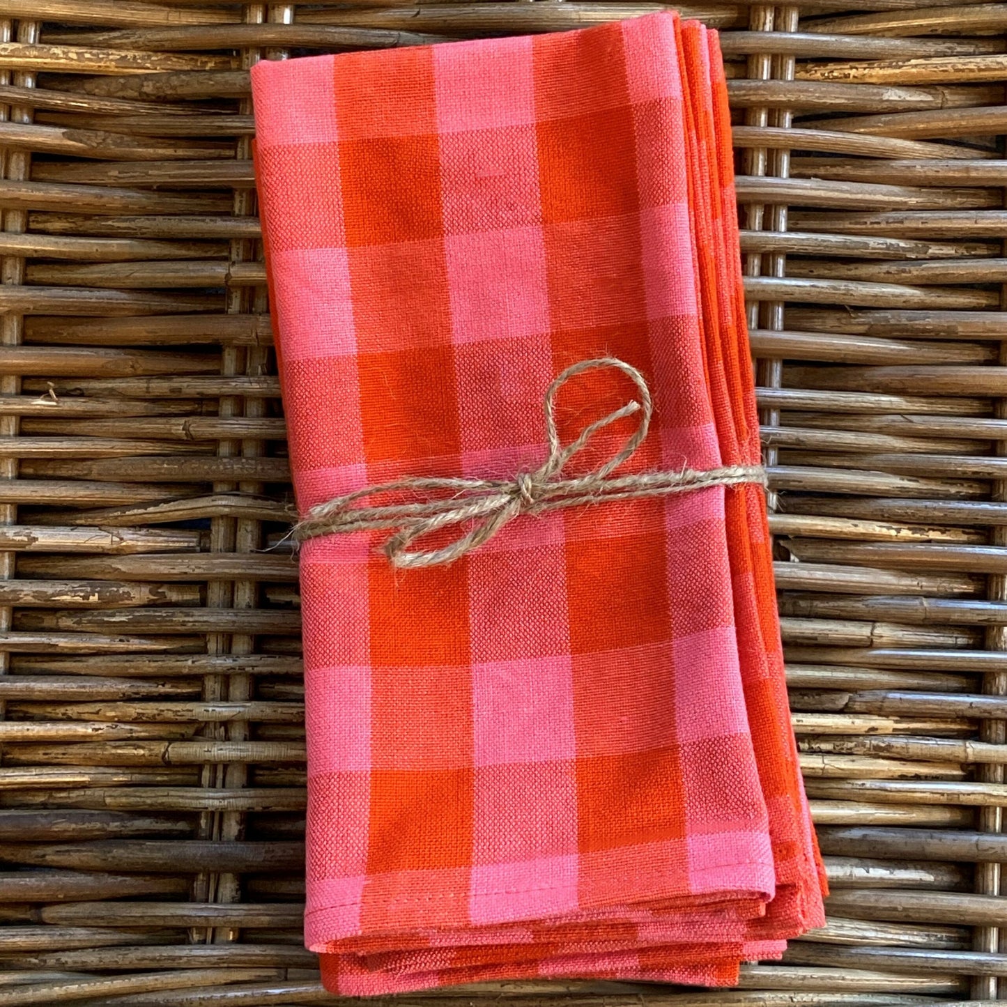 Guava Gingham Napkin Set