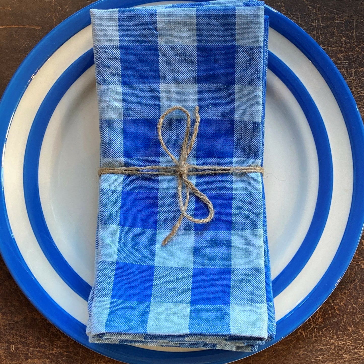 Azul Blue Gingham Napkin Set