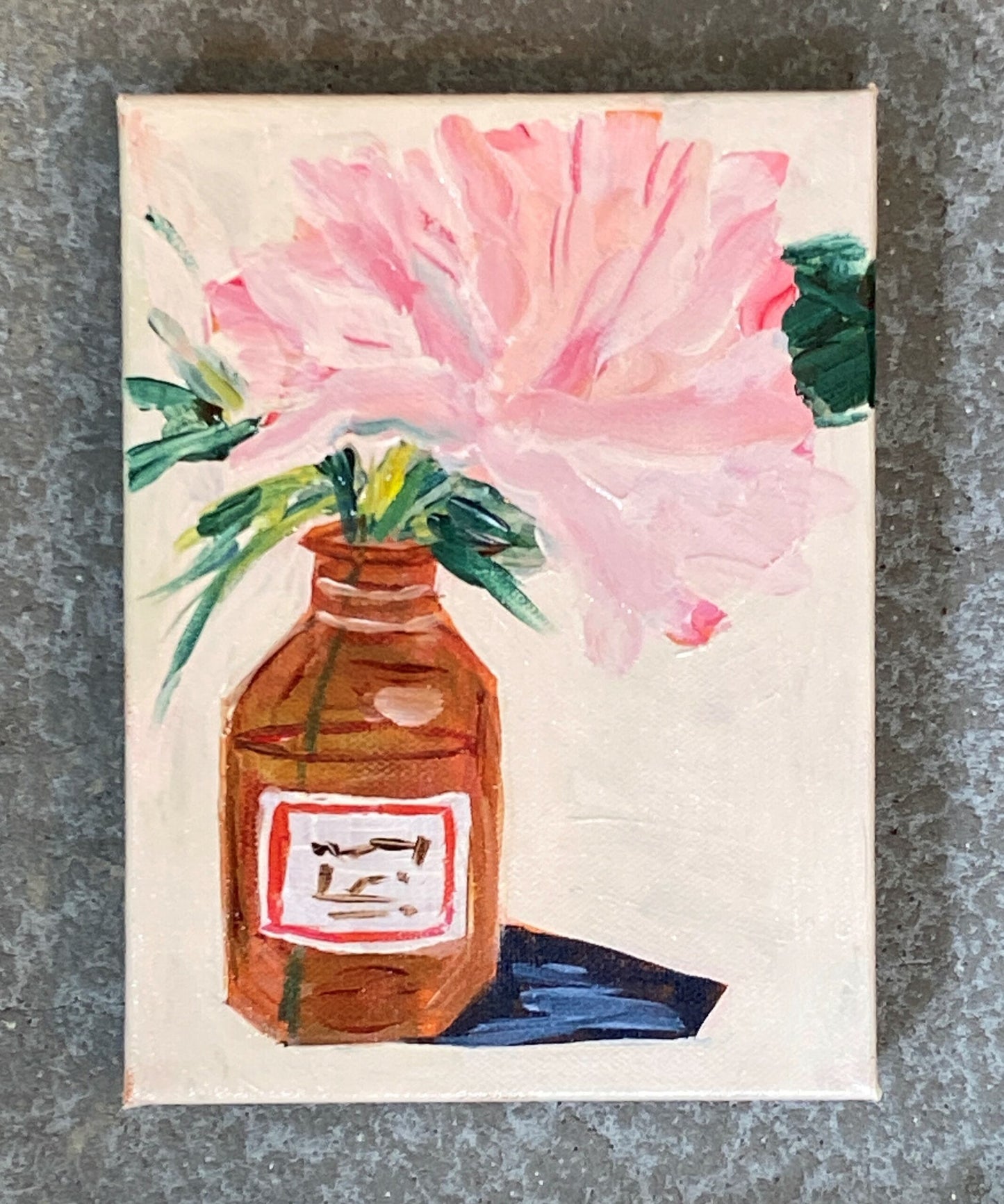 Peony in Apothecary Bottle