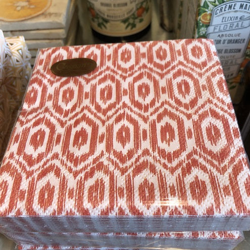 Amala Ikat Orange Cocktail Napkins