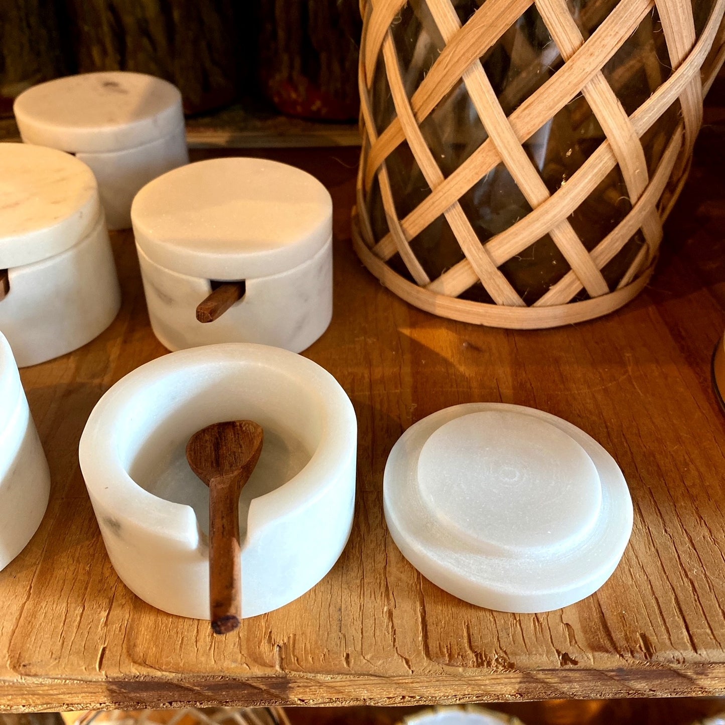 White Marble Lidded Cellar