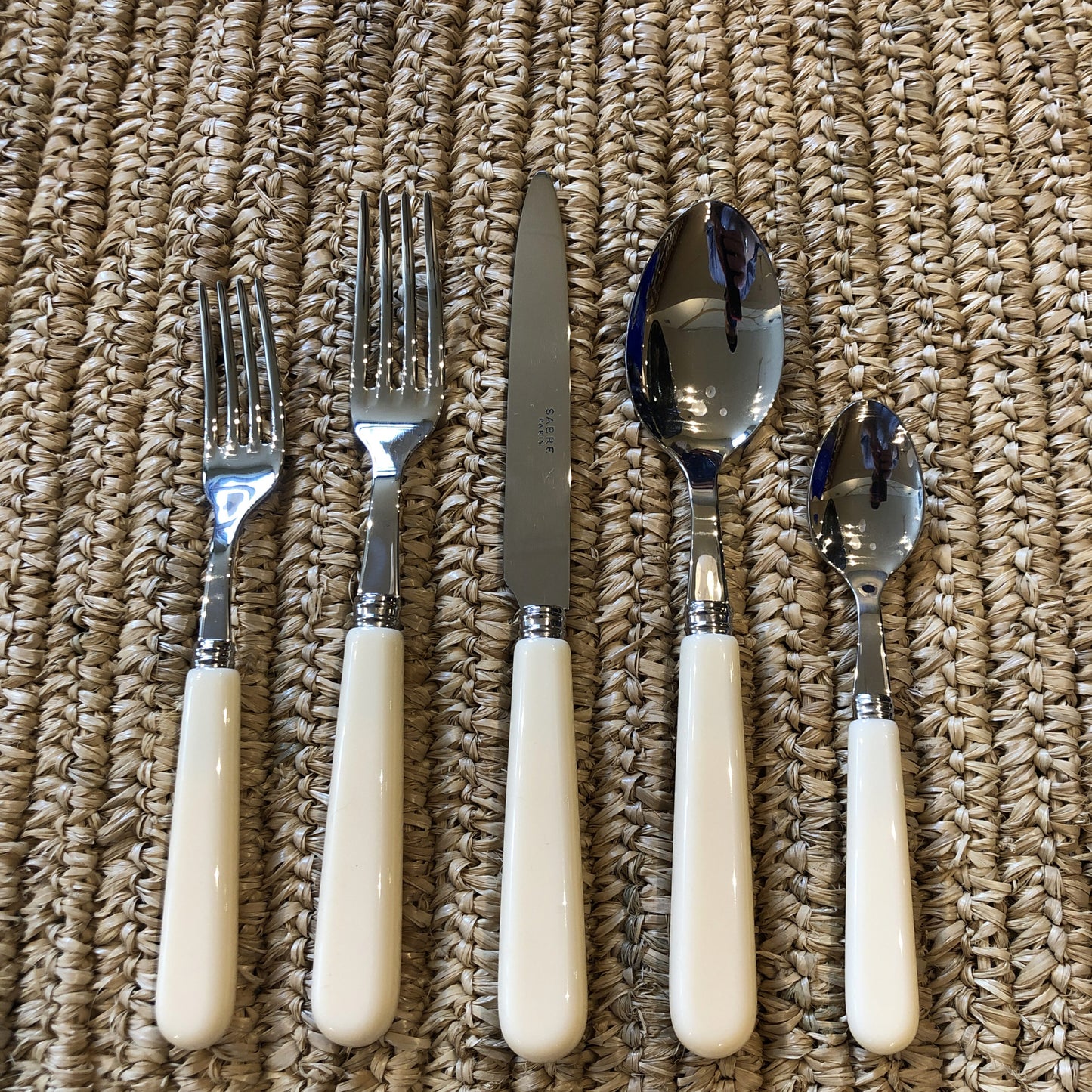French Pop Ivory Cutlery Set of Five