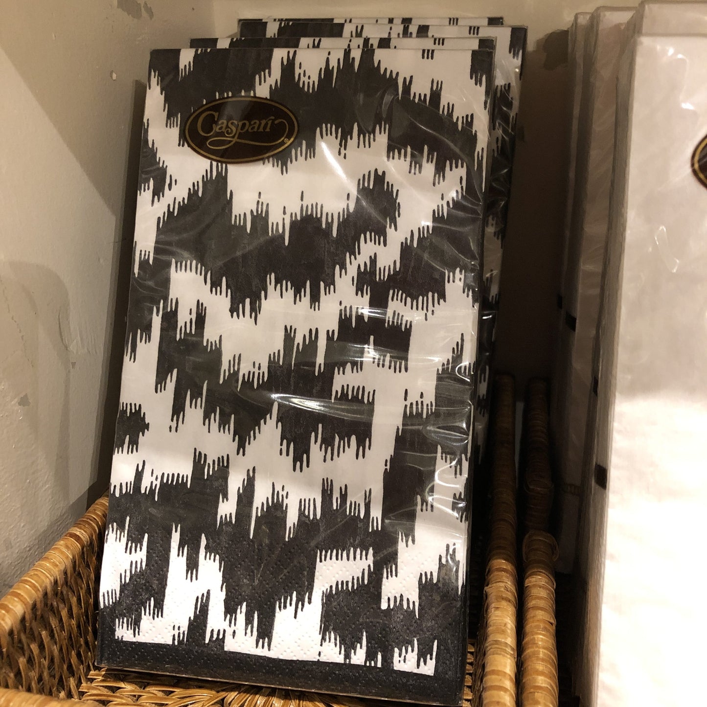 Modern Moire Black Guest Napkins