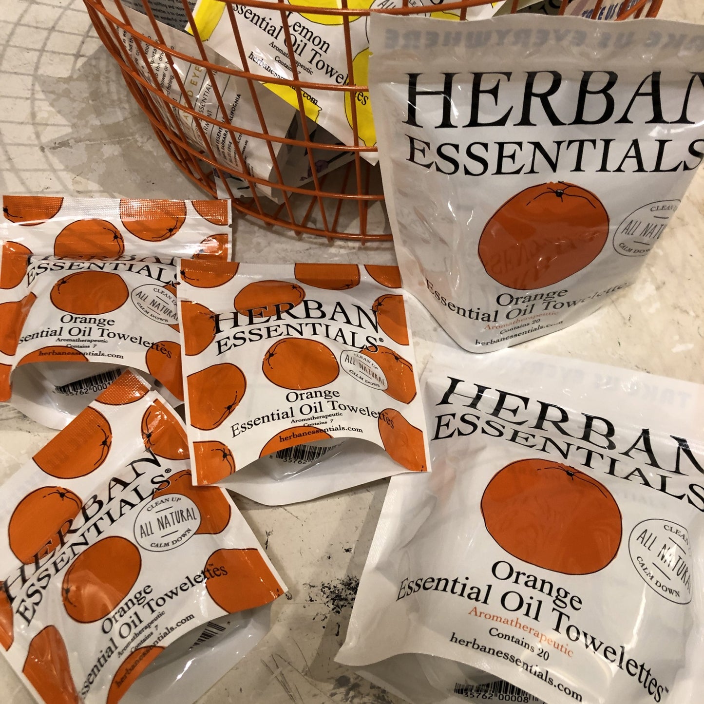 Orange Large Bag Herbal Wipes