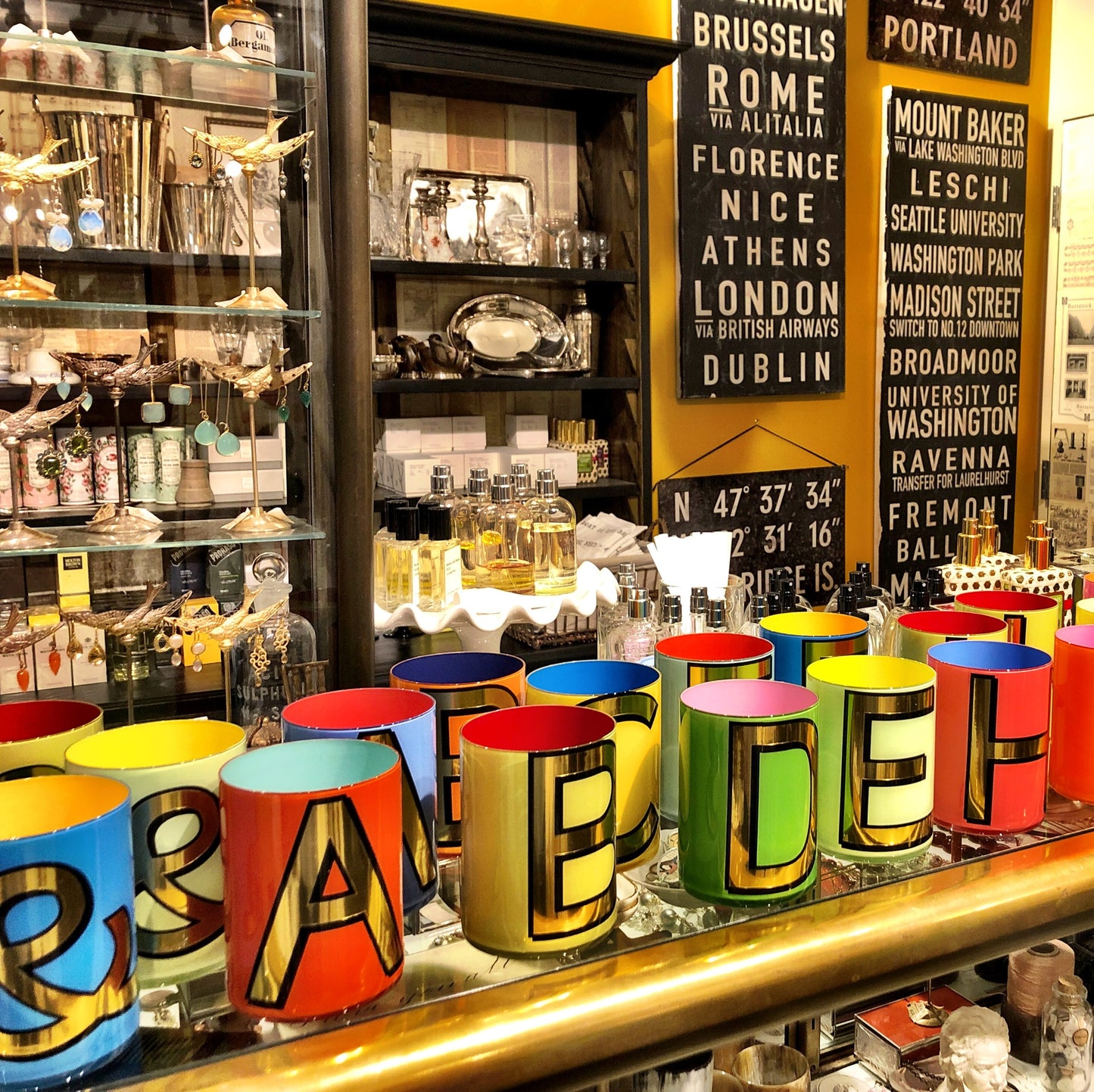 "I" Orange Bridie Hall Brush Pot