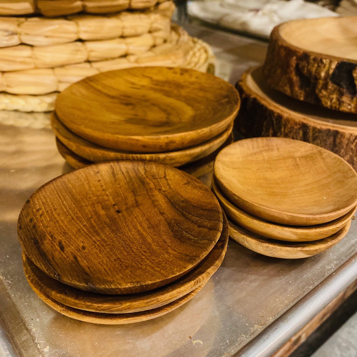 Teak Cocktail Plate in Large