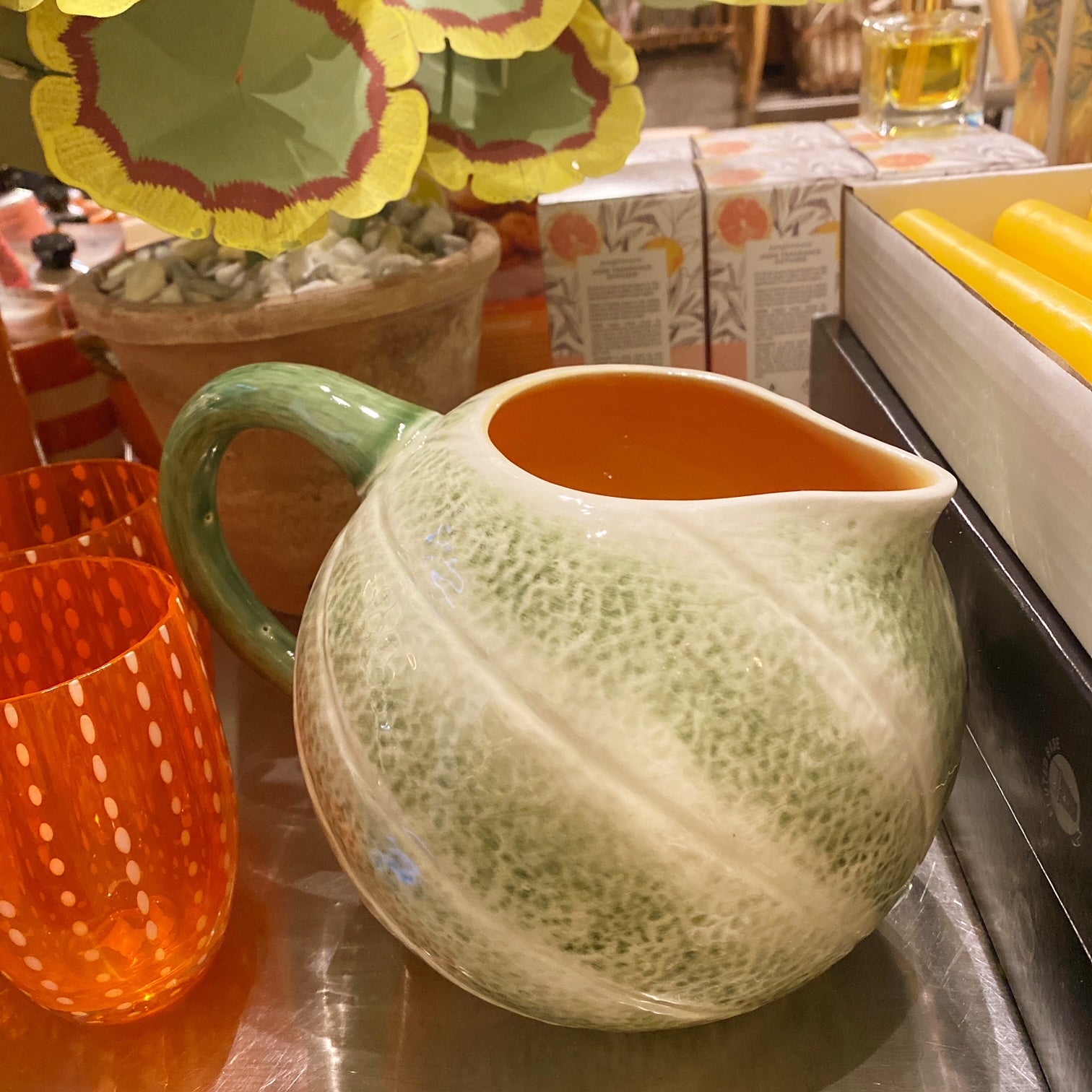 Cantaloupe Ceramic Pitcher