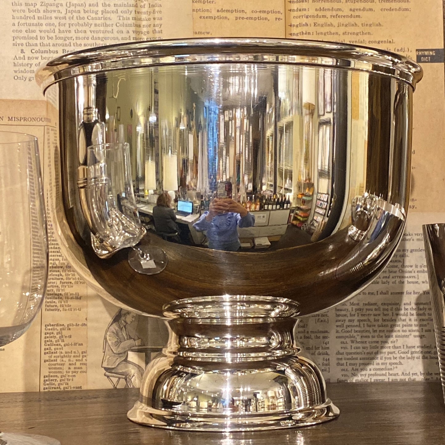 Vintage Hotel Silver 8" Plain Footed Bowl