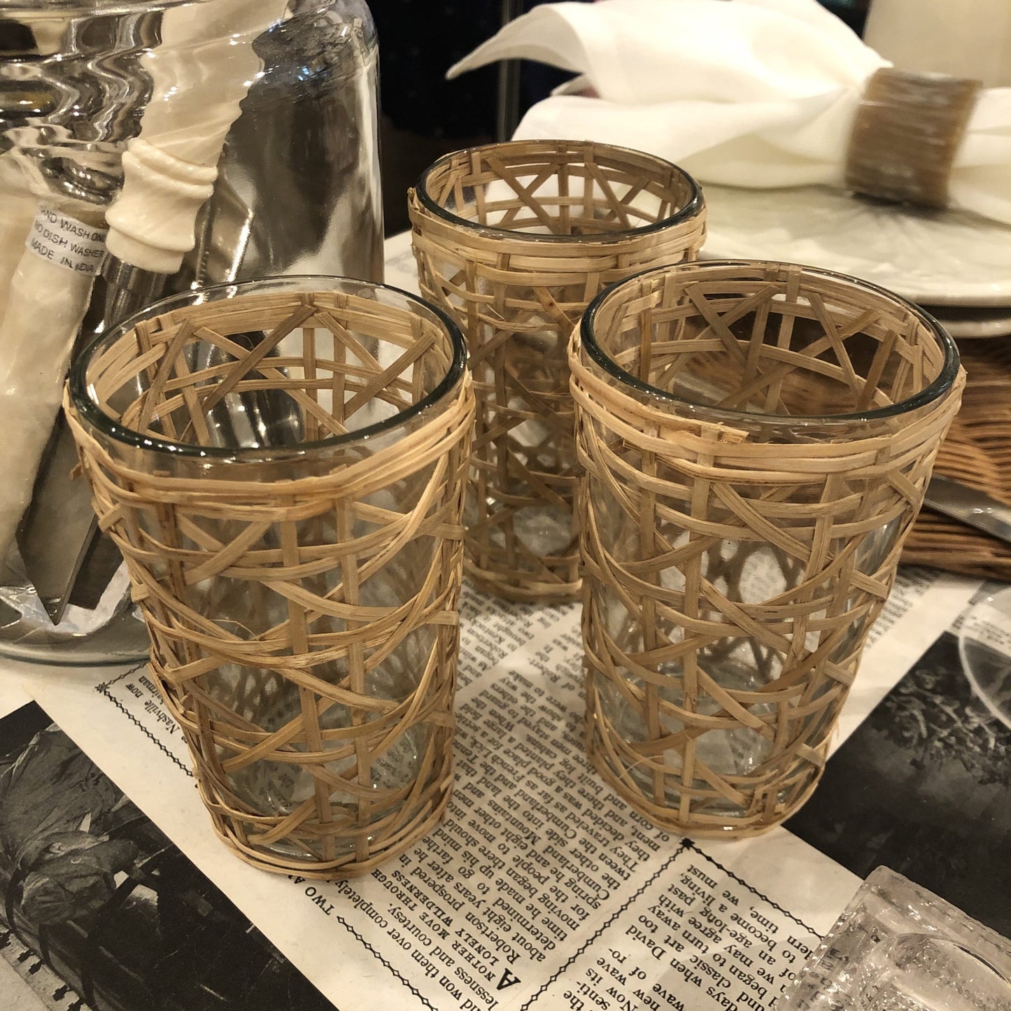 Cane Weave Votive Glass