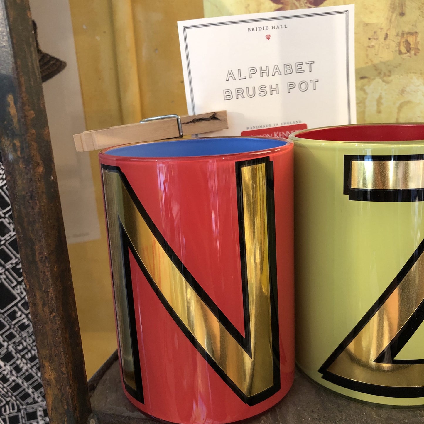 “N” Carnation Bridie Hall Brush Pot