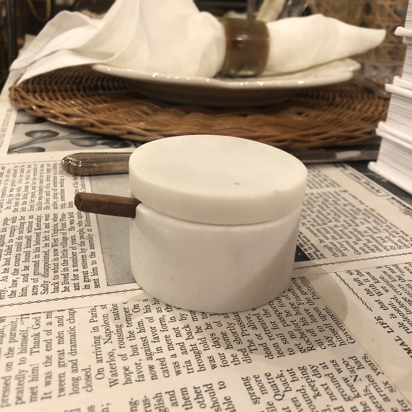 White Marble Lidded Cellar