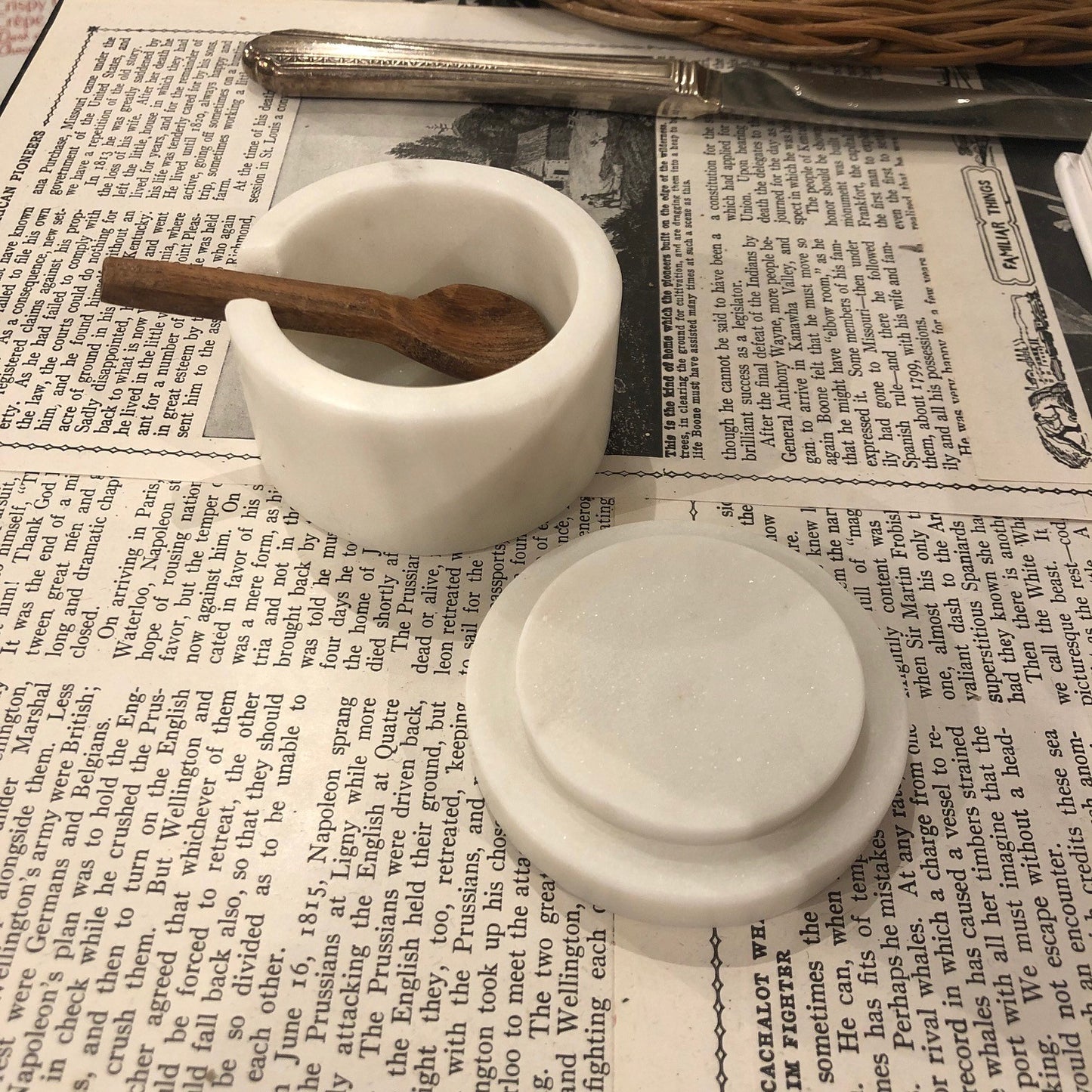 White Marble Lidded Cellar