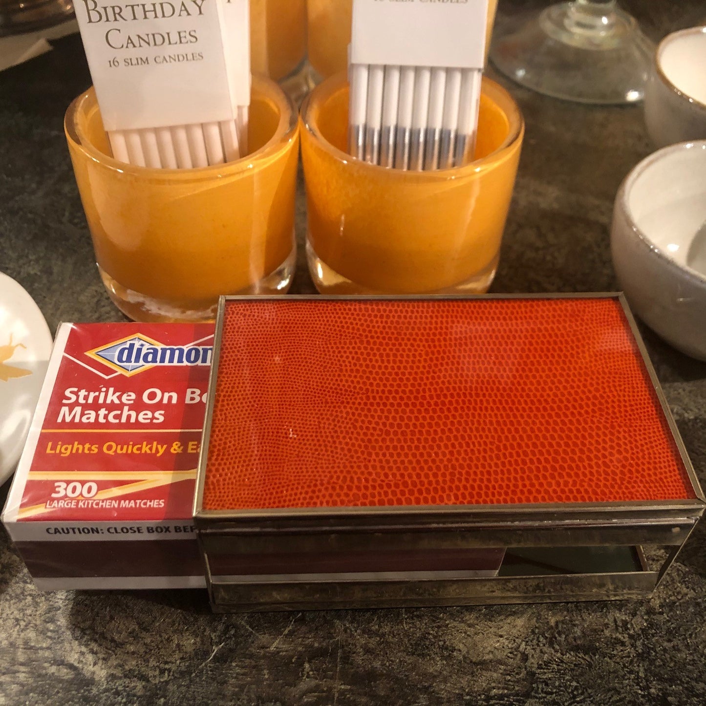 Orange Snakeskin Matchbox Cover