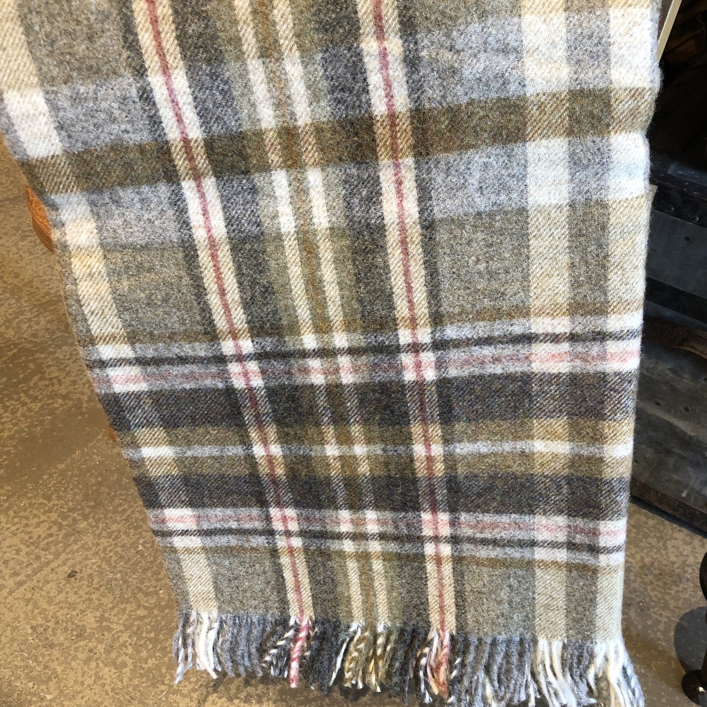 Mustard & Grey Tartan Throw