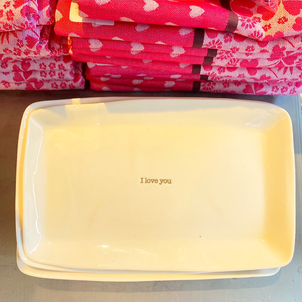 Large I Love You Dish