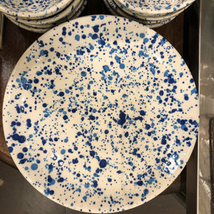 Blue Spongeware Dinner Plate