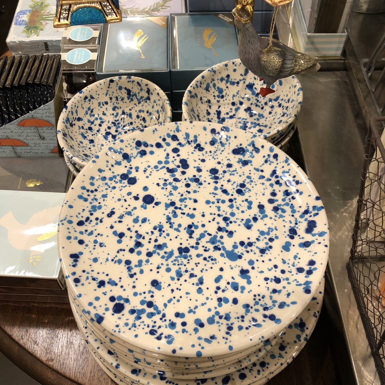 Blue Spongeware Bowl