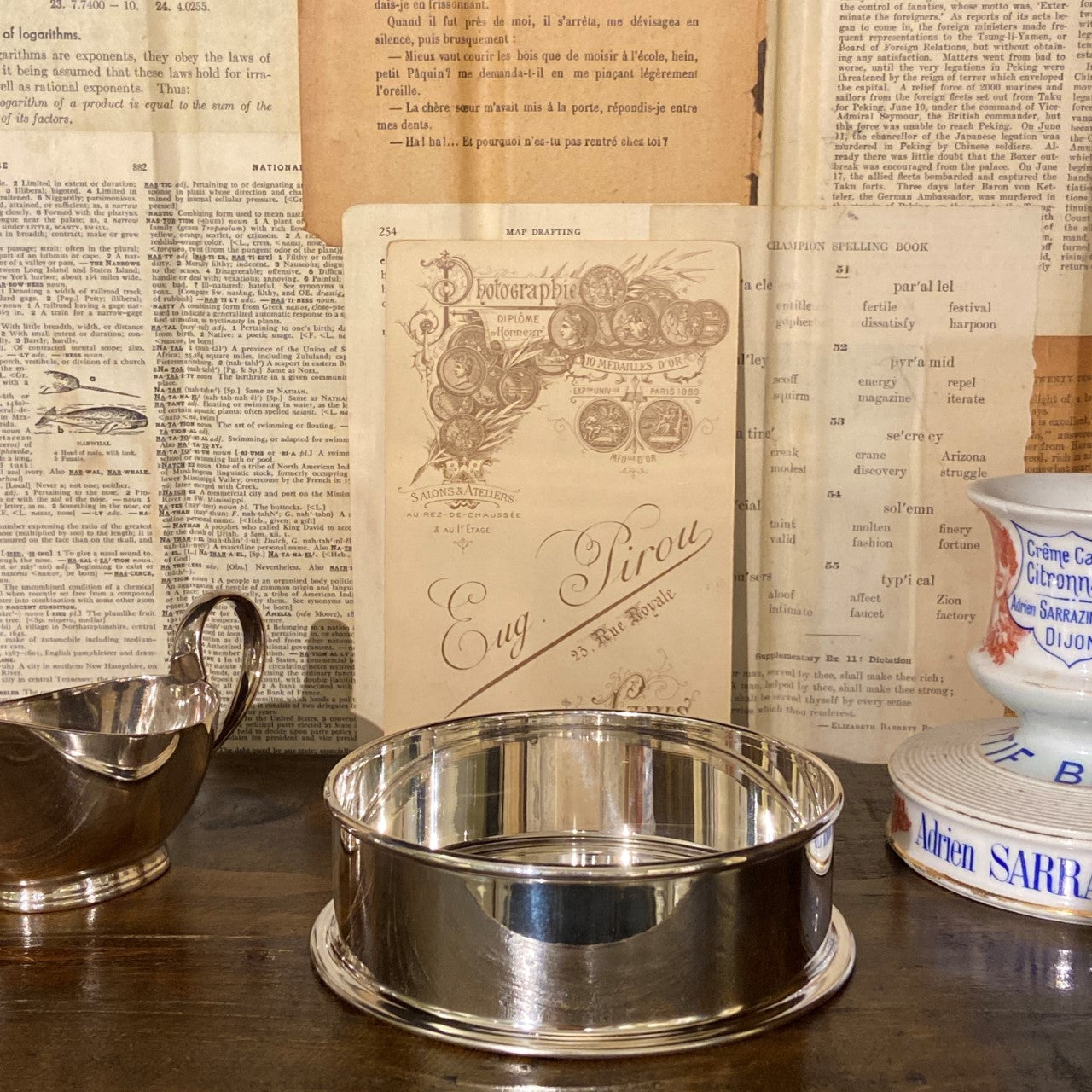 Vintage Hotel Silver Plain Wine Coaster