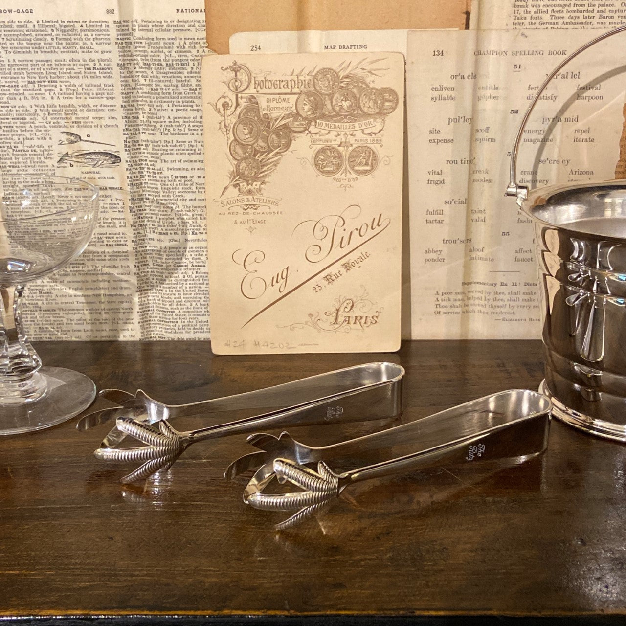 Vintage Hotel Silver Ritz Hotel Claw Ice Tong
