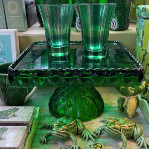 Elizabeth Square Cake Plate Green