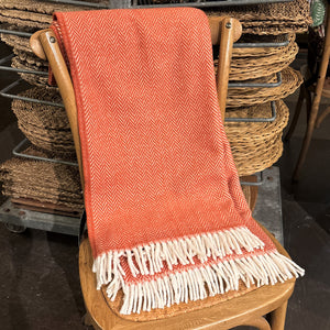 Terracotta Herringbone Throw