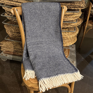 Navy Grain of Rice Throw