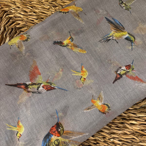 Hummingbird Light Grey Scarf