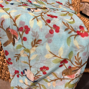 European Bird Turquoise Scarf