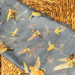 Hummingbird Scarf Steel Blue