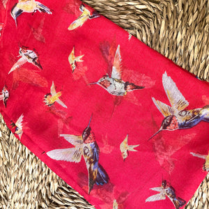 Hummingbird Scarf Red